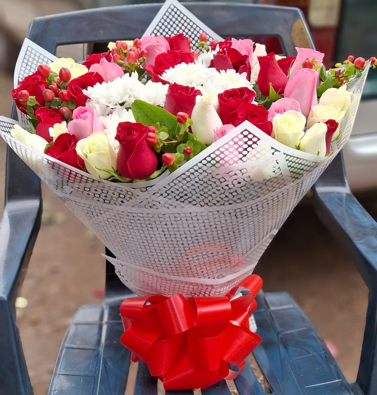 Soft aura flower bouquet